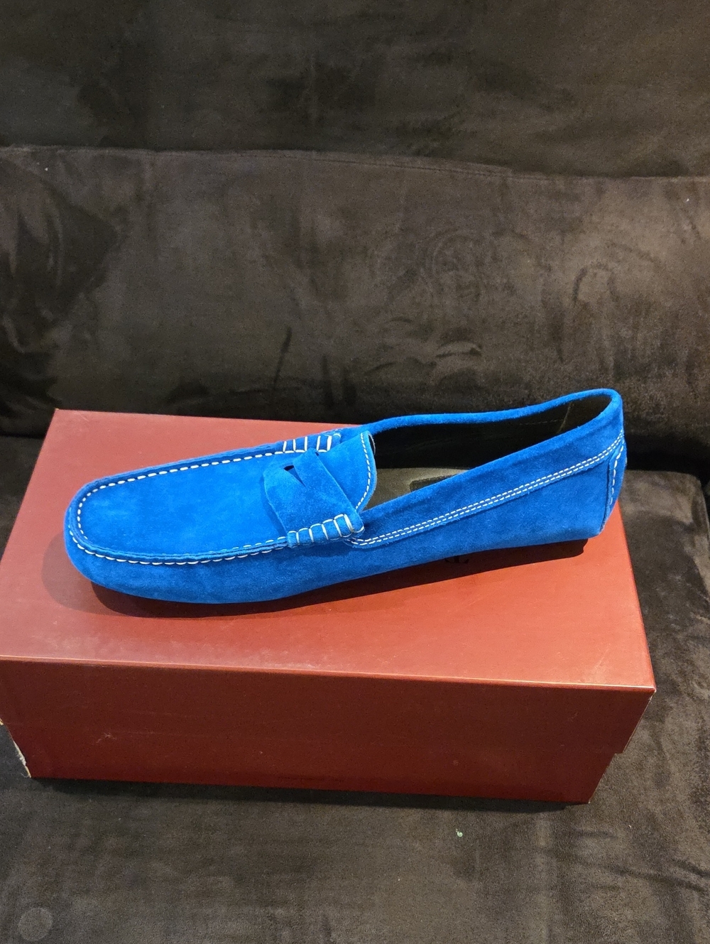 To Boot Electric Blue Suede Penny Loafer